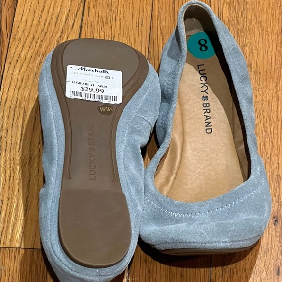 Lucky Brand Suede Light Blue Flats - Picture 2 of 4